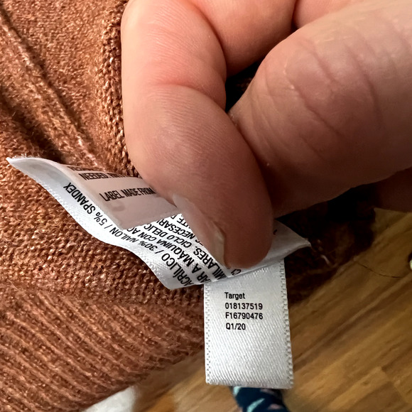 A New Day 2X Beige Brown Rust Colorblock Ribbed Knit Open Front Cardigan Sweater - Picture 6 of 10